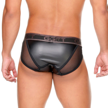 Fetish Black Brief vista frontal de Gigo Underwear