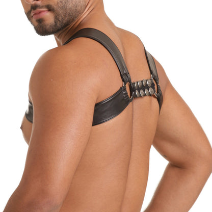 Fetish Leather Harness vista frontal de Gigo Underwear