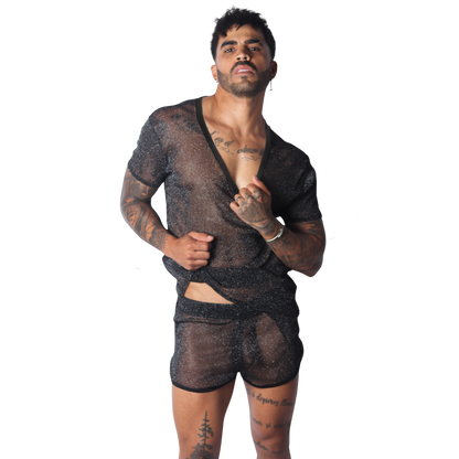 Flash Black Tshirt en modelo de Gigo Underwear