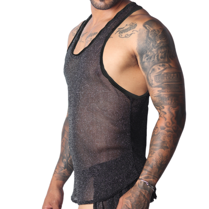 Flash Black Tank vista frontal de Gigo Underwear