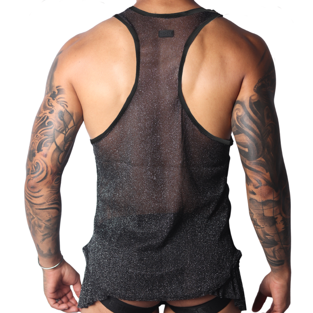 Flash Black Tank vista posterior de Gigo Underwear