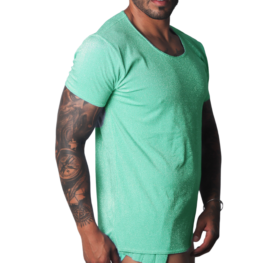 Flash Green Tshirt vista frontal de Gigo Underwear