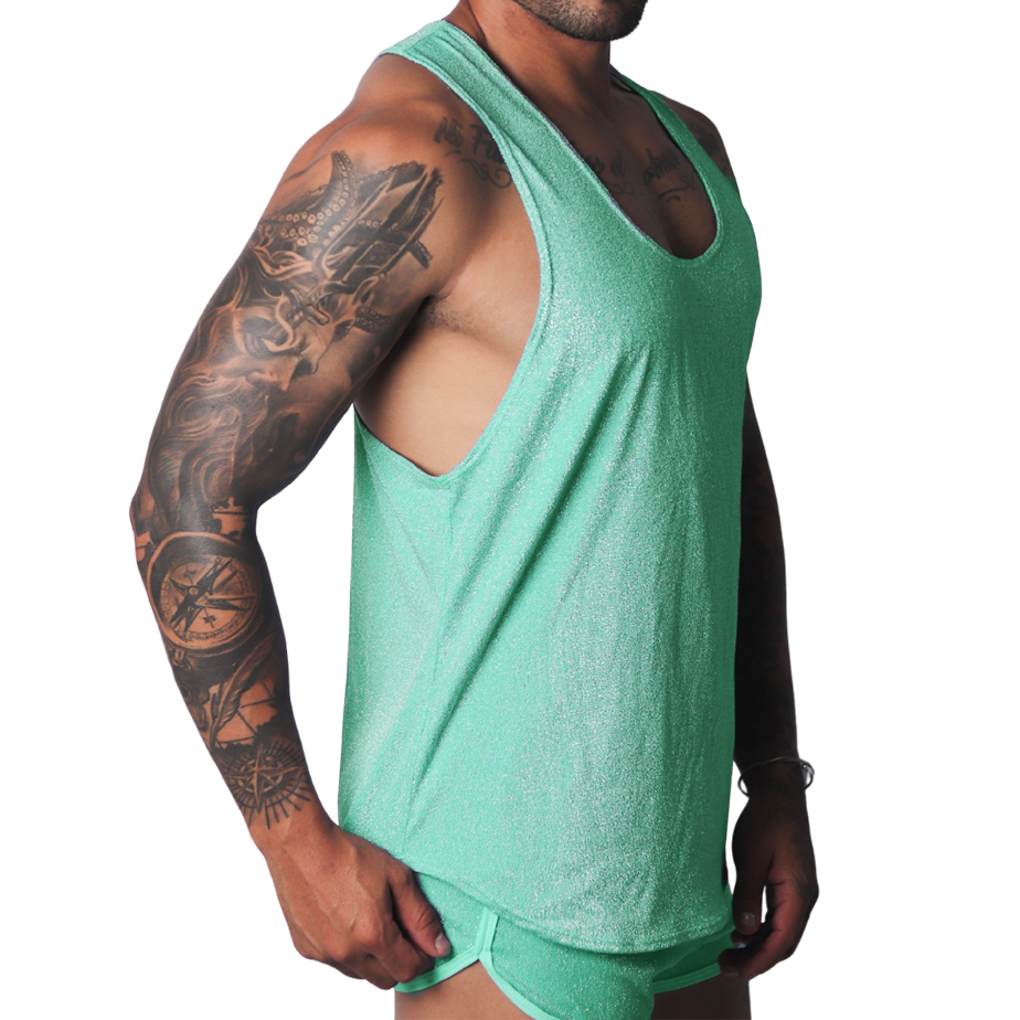 Flash Green Tank vista frontal de Gigo Underwear