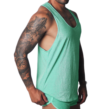Flash Green Tank vista frontal de Gigo Underwear