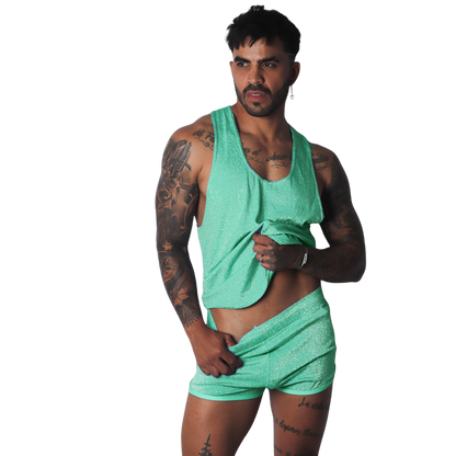 Flash Green Tank en modelo de Gigo Underwear