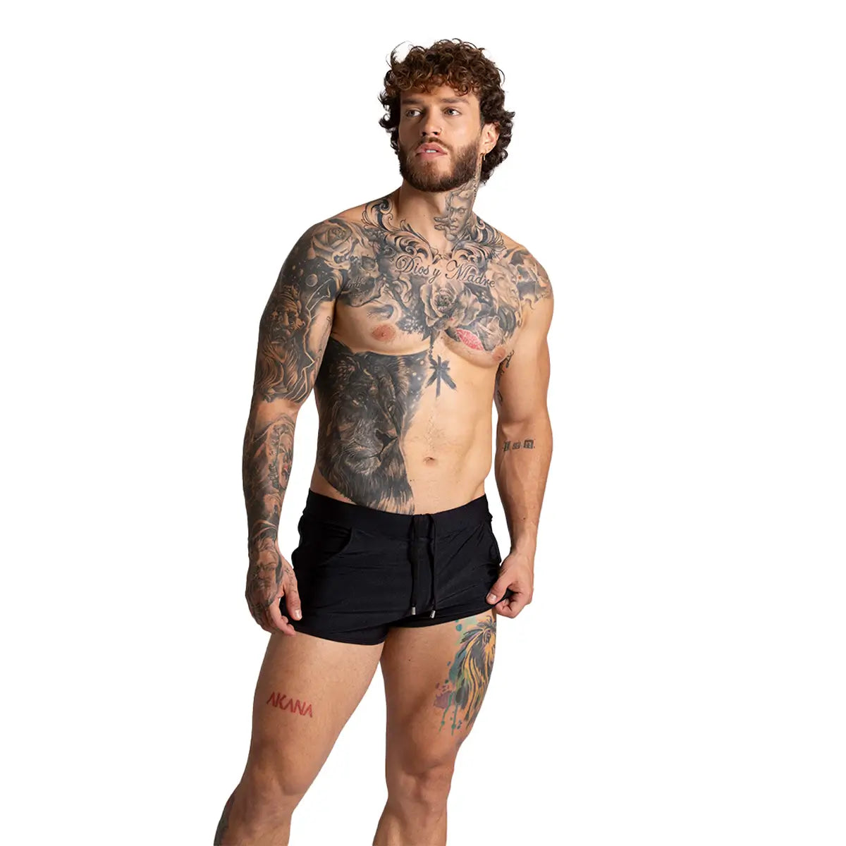 Flashing Black Beachwear en modelo de Gigo Underwear