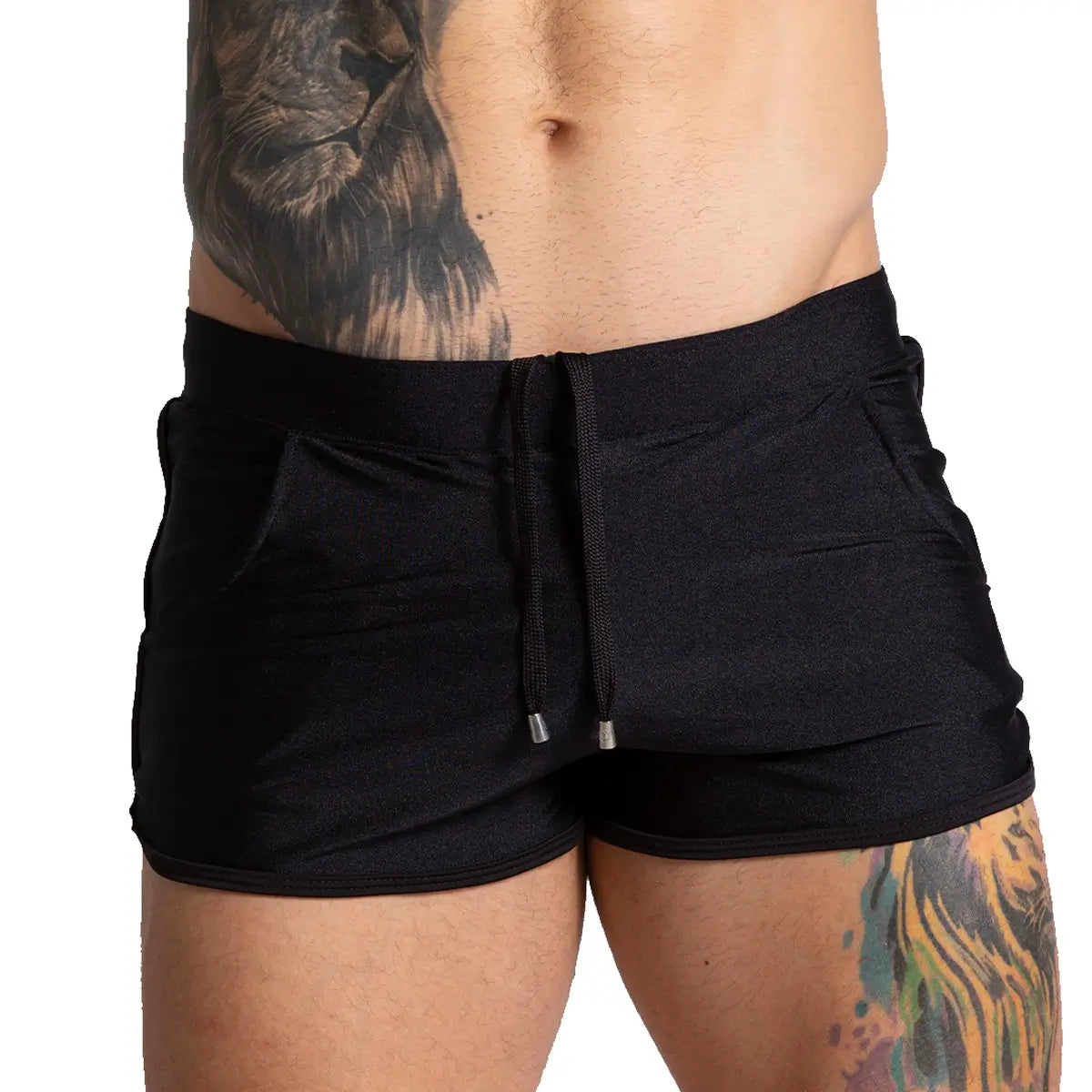 Flashing Black Beachwear vista frontal de Gigo Underwear