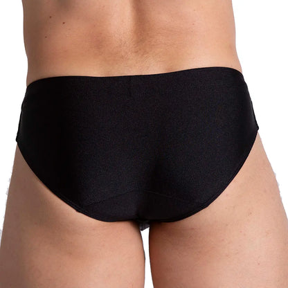Flashing Black Swim Brief vista frontal de Gigo Underwear