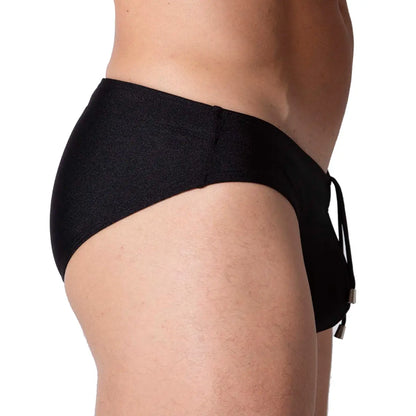 Flashing Black Swim Brief vista posterior de Gigo Underwear