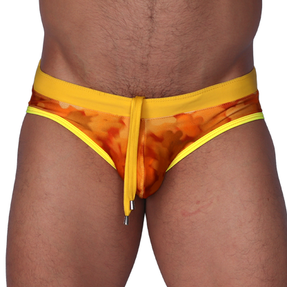 Floral Yellow Swim Brief de Gigo Underwear