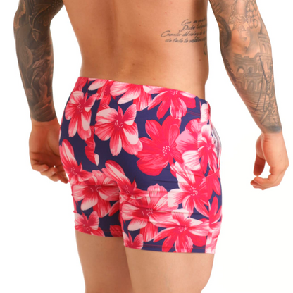 Flowers Fucshia Beachwear vista posterior de Gigo Underwear