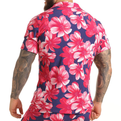 Flowers Fucshia Shirt vista posterior de Gigo Underwear