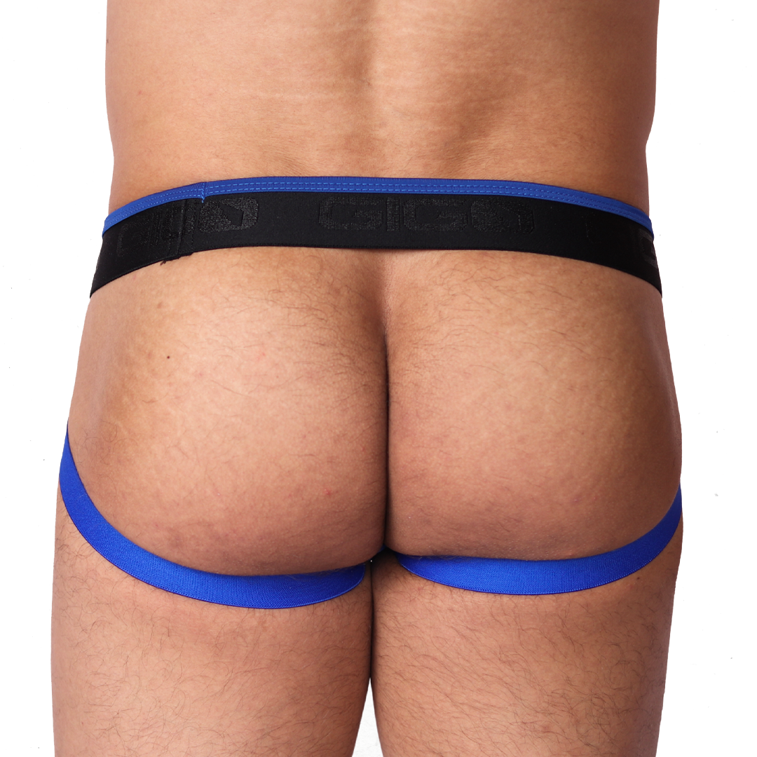 Flux Blue Jockstrap vista posterior de Gigo Underwear