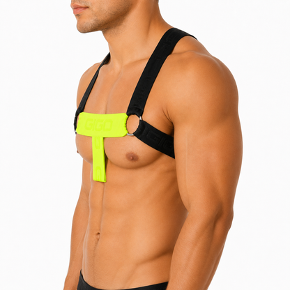 Flux Yellow Harness vista frontal de Gigo Underwear