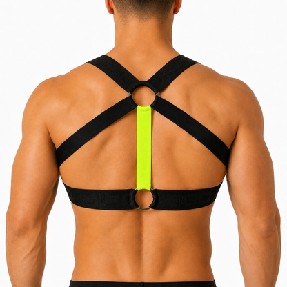 Flux Yellow Harness vista posterior de Gigo Underwear