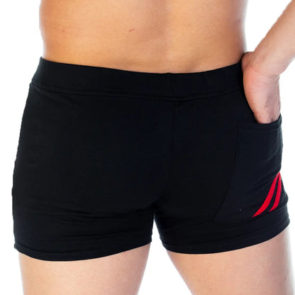 Forever Black Red Short vista frontal de Gigo Underwear