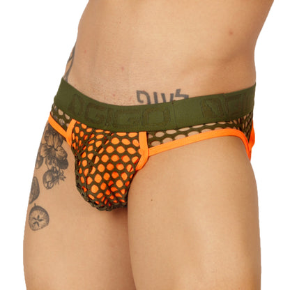 Fresh Orange Brief Jock vista frontal de Gigo Underwear