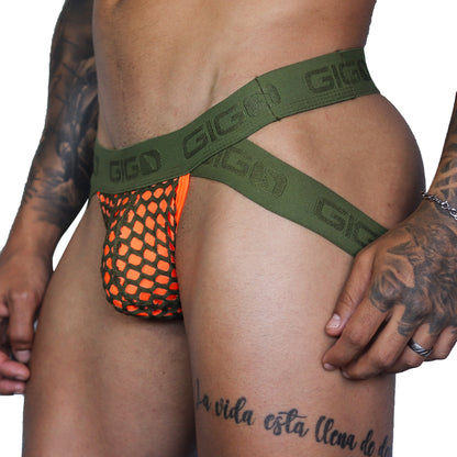 Fresh Orange Jockstrap vista frontal de Gigo Underwear