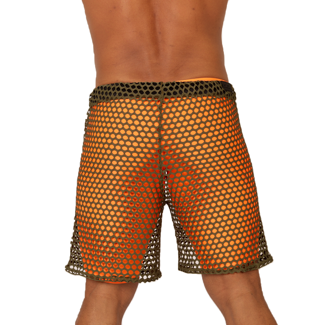 FRESH ORANGE SHORT - Brief Masculino Audaz con Pretina Contraste
