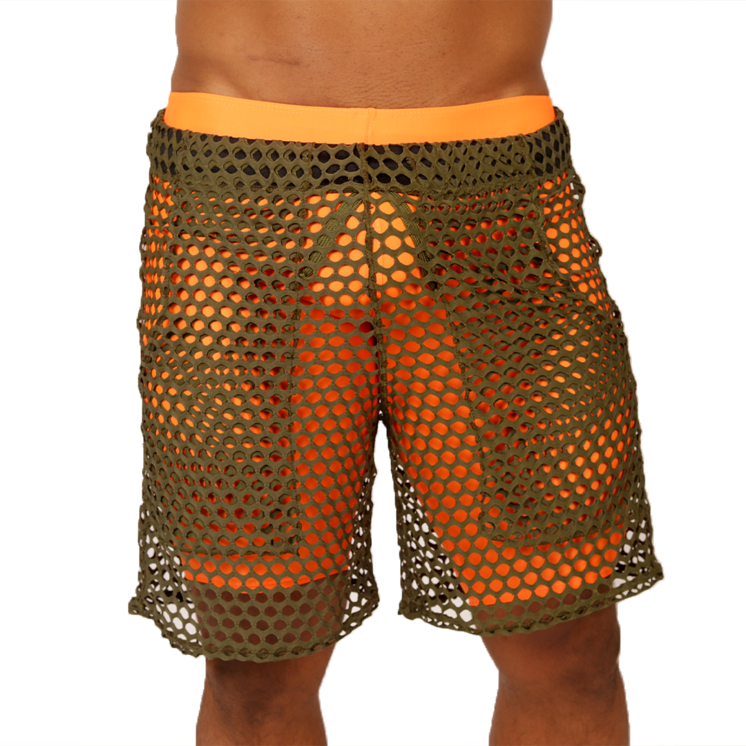 FRESH ORANGE SHORT - Brief Masculino Audaz con Pretina Contraste