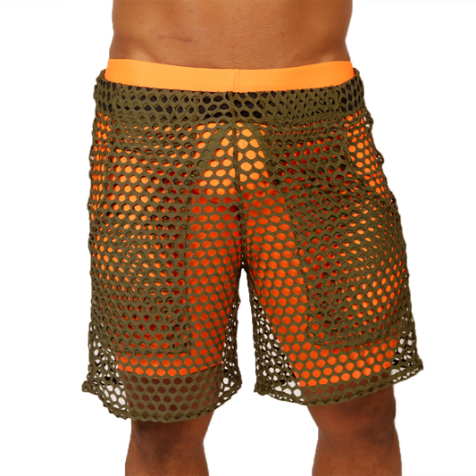 FRESH ORANGE SHORT - Brief Masculino Audaz con Pretina Contraste