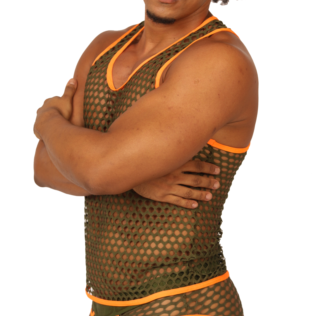 Fresh Orange Tank vista frontal de Gigo Underwear