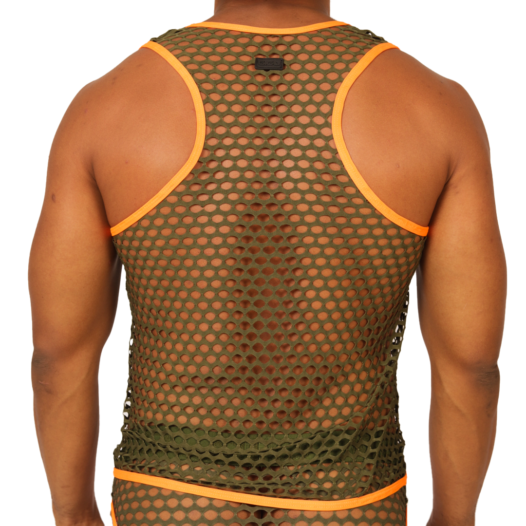 Fresh Orange Tank vista posterior de Gigo Underwear