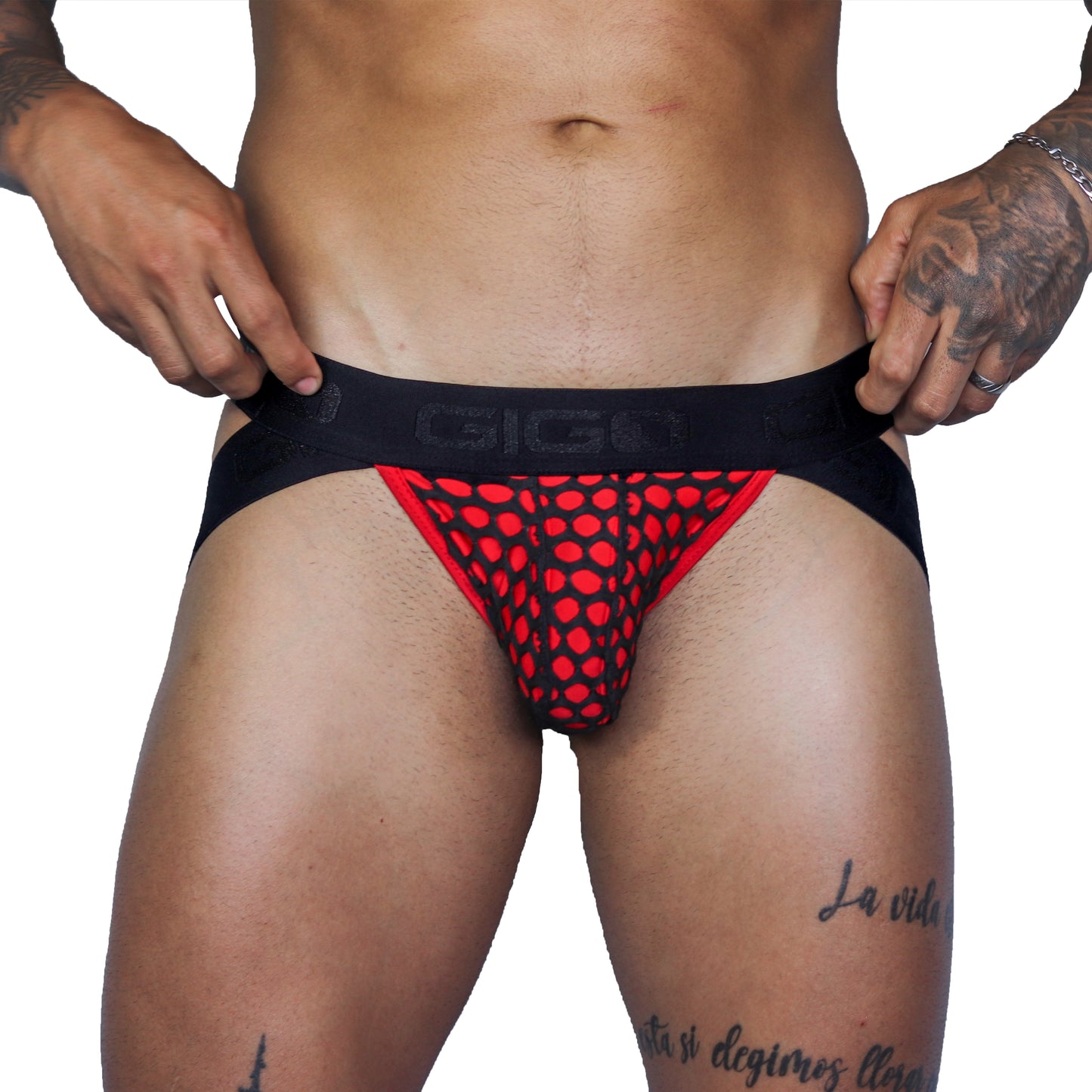 FRESH RED JOCKSTRAP - Jockstrap Masculino Sexy con Pretina Contraste