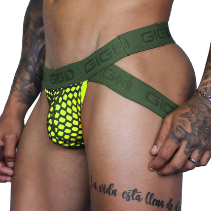 Fresh Yellow Jockstrap vista frontal de Gigo Underwear