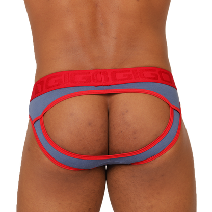 Garoto Blue Brief Jock vista posterior de Gigo Underwear