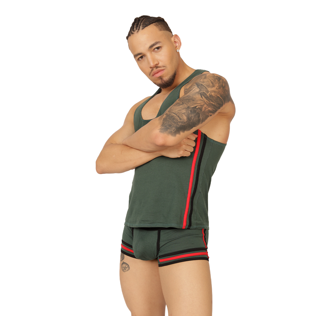 Garoto Green Tank vista posterior de Gigo Underwear