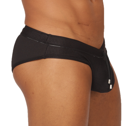Glow Black Swimbrief vista frontal de Gigo Underwear
