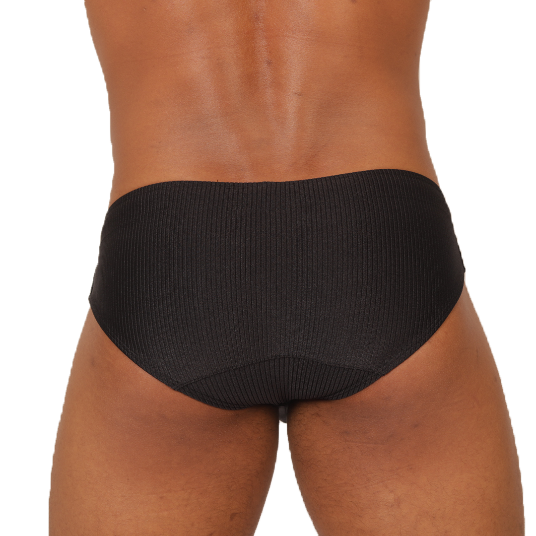 Glow Black Swimbrief vista posterior de Gigo Underwear