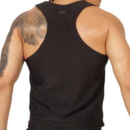 Glow Black Tank vista frontal de Gigo Underwear