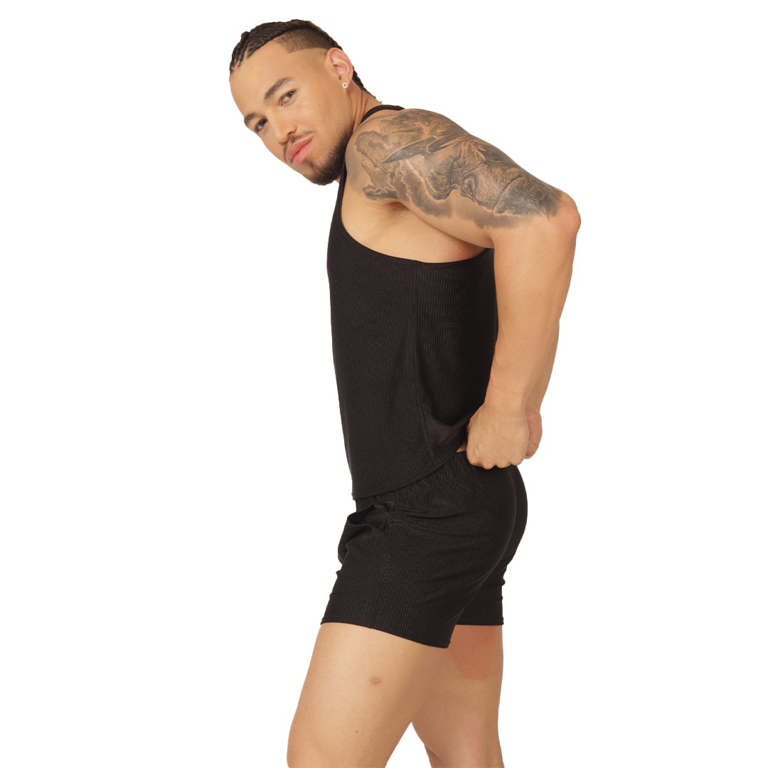 Glow Black Tank vista posterior de Gigo Underwear