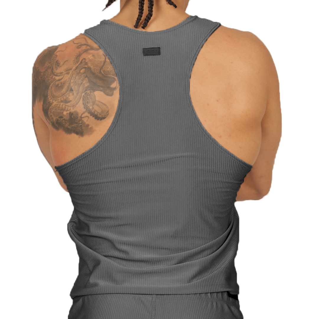 Glow Gray Tank vista frontal de Gigo Underwear