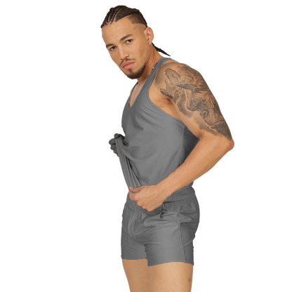 Glow Gray Tank vista posterior de Gigo Underwear
