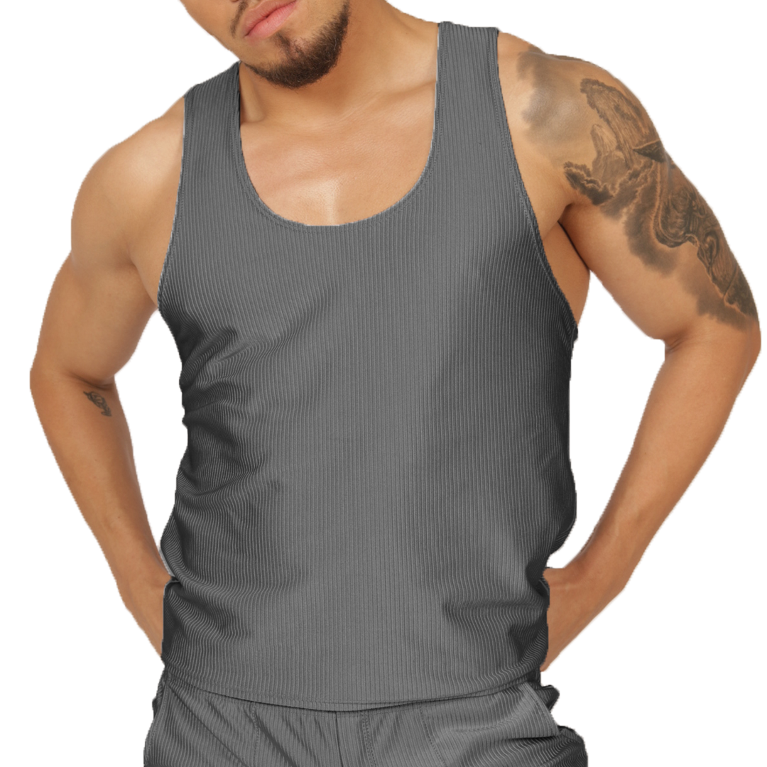 GLOW GRAY TANK - Camisilla Deportiva Masculina en Colores Modernos