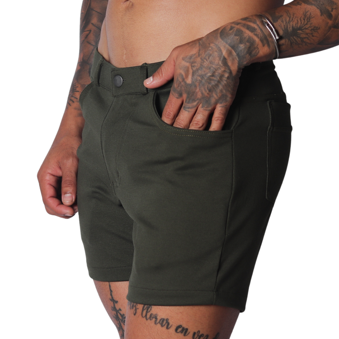 Sunday Green Short vista frontal de Gigo Underwear