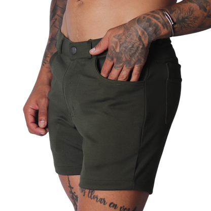 Sunday Green Short vista frontal de Gigo Underwear