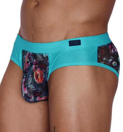 Garden Blue Brief vista frontal de Gigo Underwear