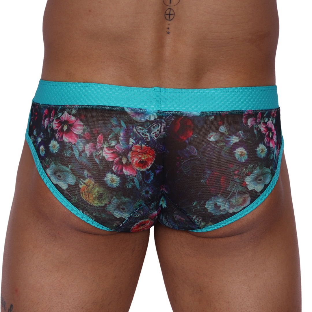 Garden Blue Brief vista posterior de Gigo Underwear