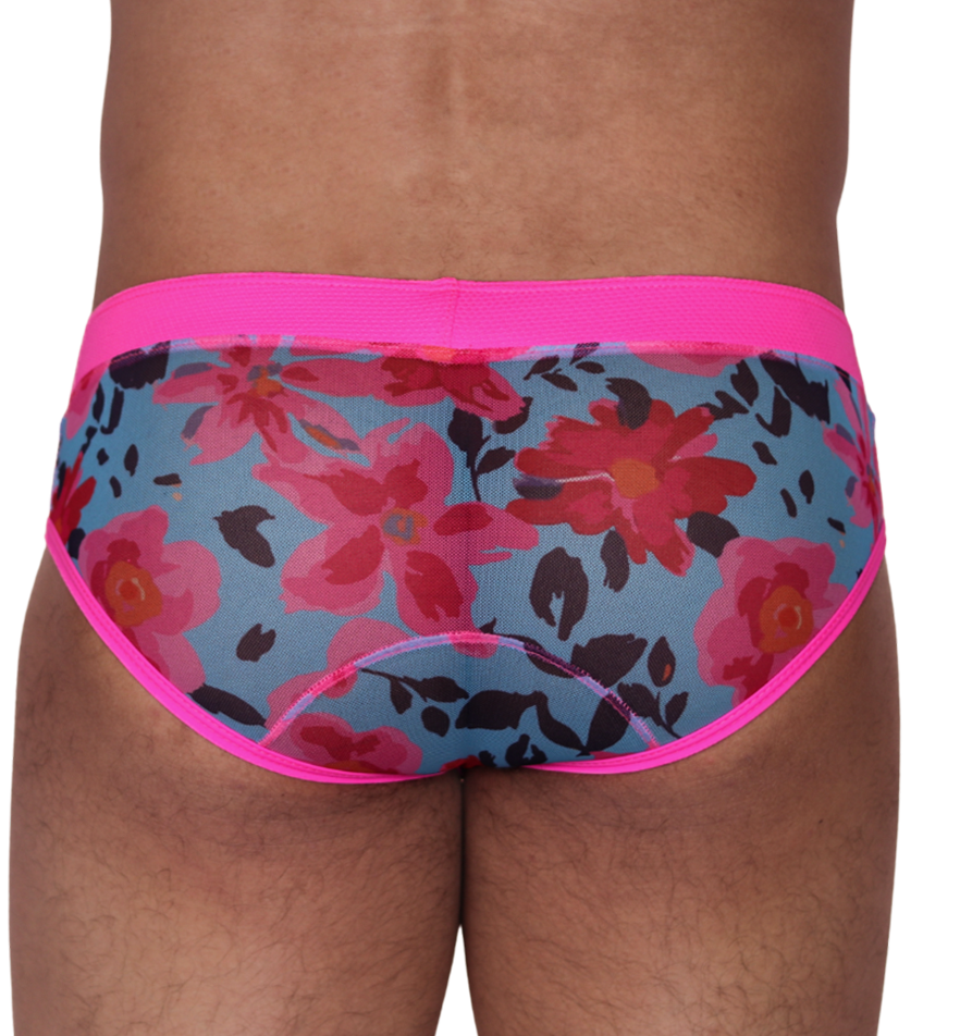 Garden Fuchsia Brief vista posterior de Gigo Underwear