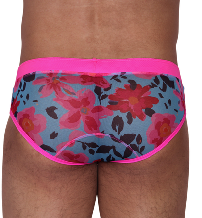Garden Fuchsia Brief vista posterior de Gigo Underwear