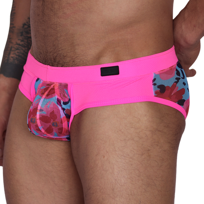 Garden Fuchsia Brief vista frontal de Gigo Underwear