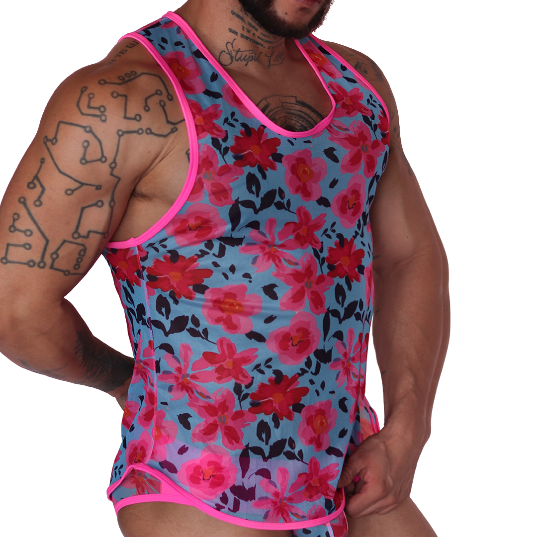 Garden Fuchsia Tank vista frontal de Gigo Underwear