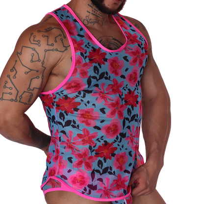 Garden Fuchsia Tank vista frontal de Gigo Underwear