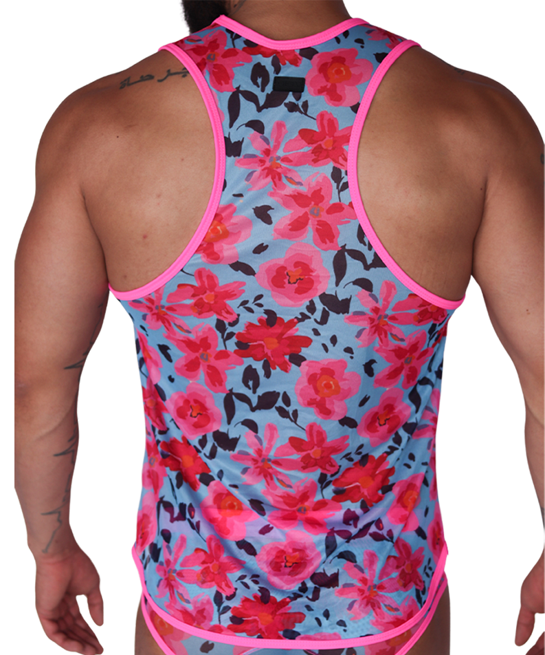 Garden Fuchsia Tank vista posterior de Gigo Underwear