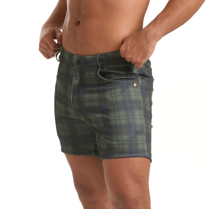 Harvard Green Short vista frontal de Gigo Underwear