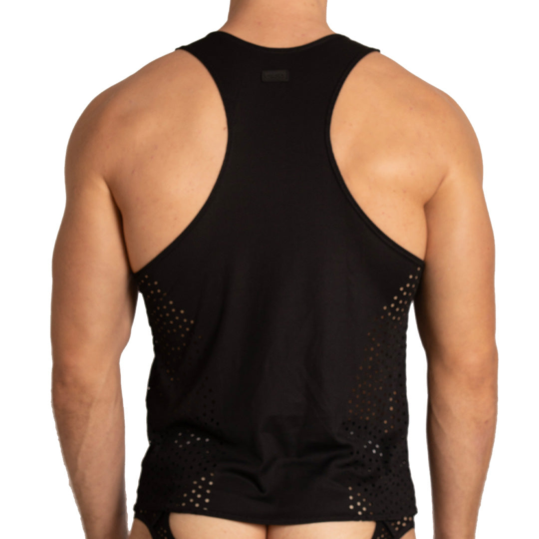 Hibrid Black Tank vista frontal de Gigo Underwear